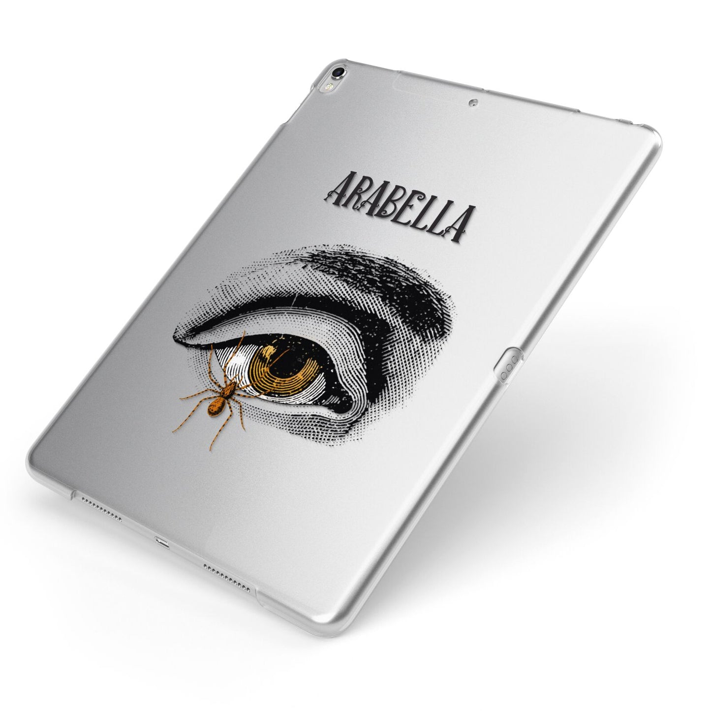 Personalised Vintage Halloween Eye Apple iPad Case on Silver iPad Side View