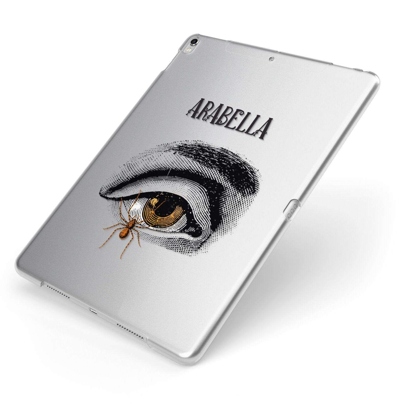 Personalised Vintage Halloween Eye Apple iPad Case on Silver iPad Side View