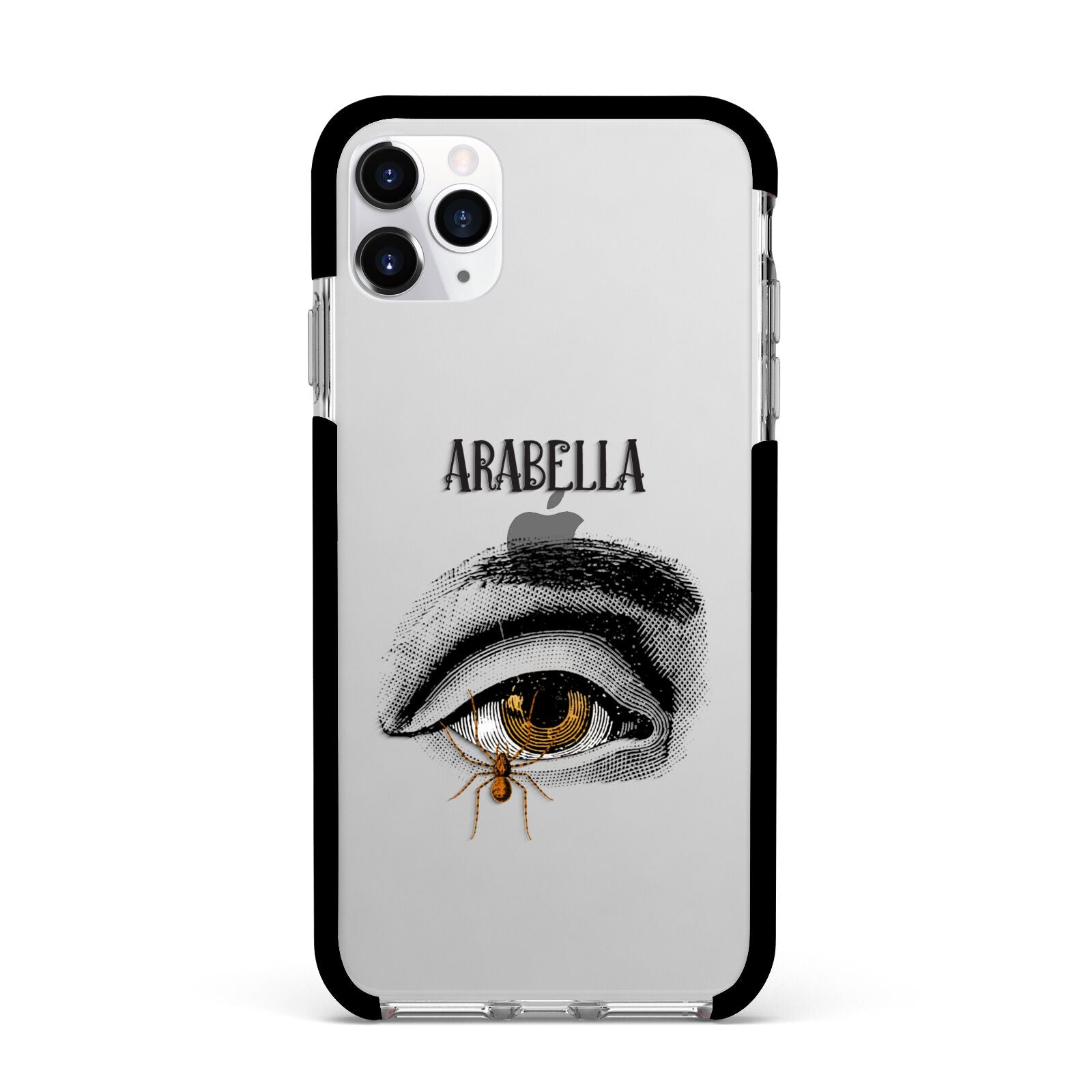 Personalised Vintage Halloween Eye Apple iPhone 11 Pro Max in Silver with Black Impact Case