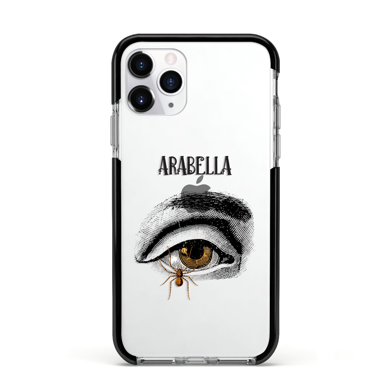 Personalised Vintage Halloween Eye Apple iPhone 11 Pro in Silver with Black Impact Case
