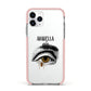 Personalised Vintage Halloween Eye Apple iPhone 11 Pro in Silver with Pink Impact Case
