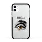 Personalised Vintage Halloween Eye Apple iPhone 11 in White with Black Impact Case
