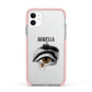 Personalised Vintage Halloween Eye Apple iPhone 11 in White with Pink Impact Case