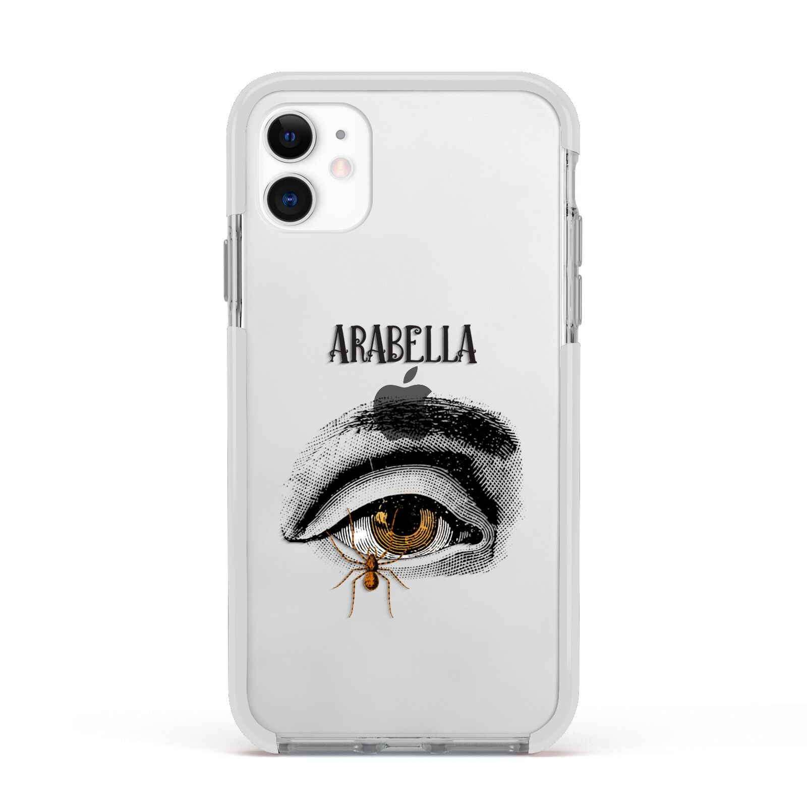 Personalised Vintage Halloween Eye Apple iPhone 11 in White with White Impact Case