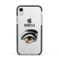 Personalised Vintage Halloween Eye Apple iPhone XR Impact Case Black Edge on Silver Phone