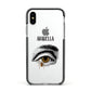Personalised Vintage Halloween Eye Apple iPhone Xs Impact Case Black Edge on Silver Phone