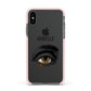 Personalised Vintage Halloween Eye Apple iPhone Xs Impact Case Pink Edge on Black Phone