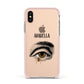 Personalised Vintage Halloween Eye Apple iPhone Xs Impact Case Pink Edge on Gold Phone