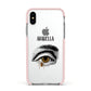 Personalised Vintage Halloween Eye Apple iPhone Xs Impact Case Pink Edge on Silver Phone