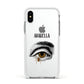 Personalised Vintage Halloween Eye Apple iPhone Xs Impact Case White Edge on Silver Phone