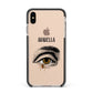 Personalised Vintage Halloween Eye Apple iPhone Xs Max Impact Case Black Edge on Gold Phone