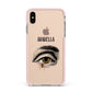 Personalised Vintage Halloween Eye Apple iPhone Xs Max Impact Case Pink Edge on Gold Phone