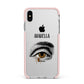 Personalised Vintage Halloween Eye Apple iPhone Xs Max Impact Case Pink Edge on Silver Phone