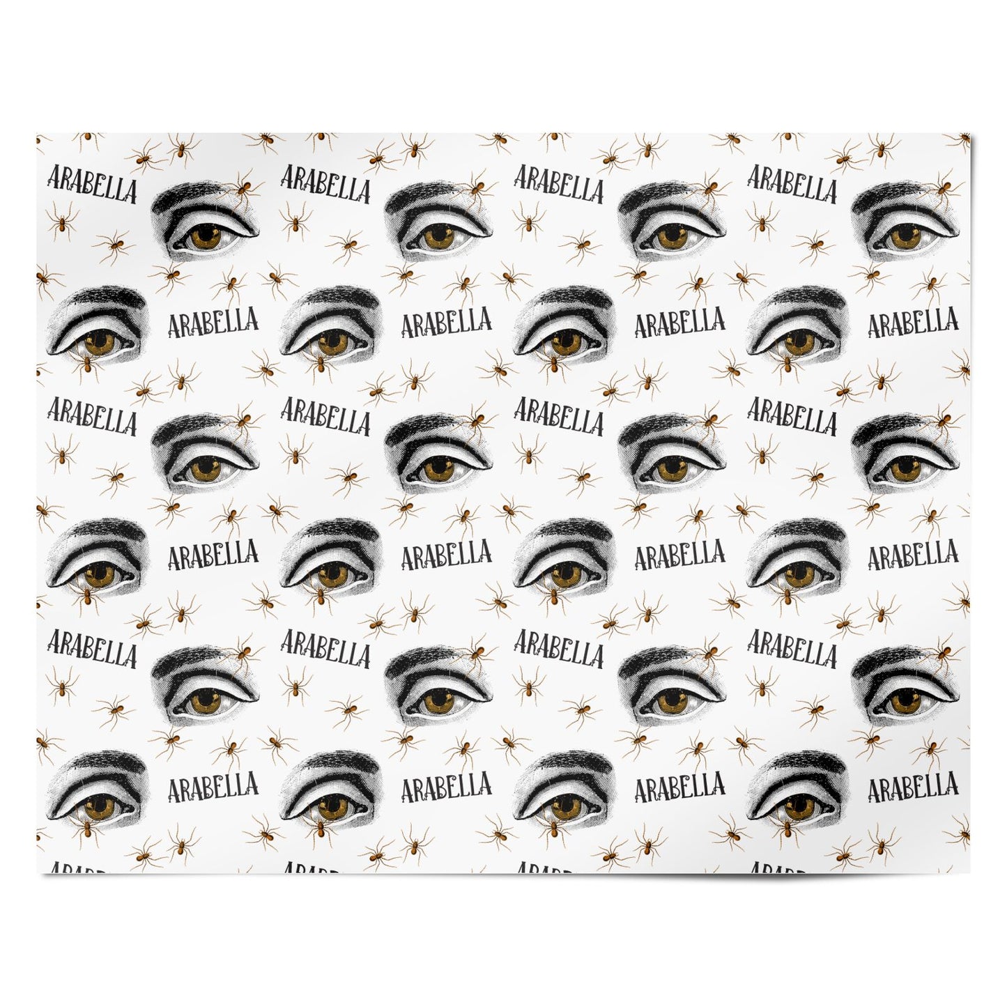Personalised Vintage Halloween Eye Personalised Wrapping Paper Alternative