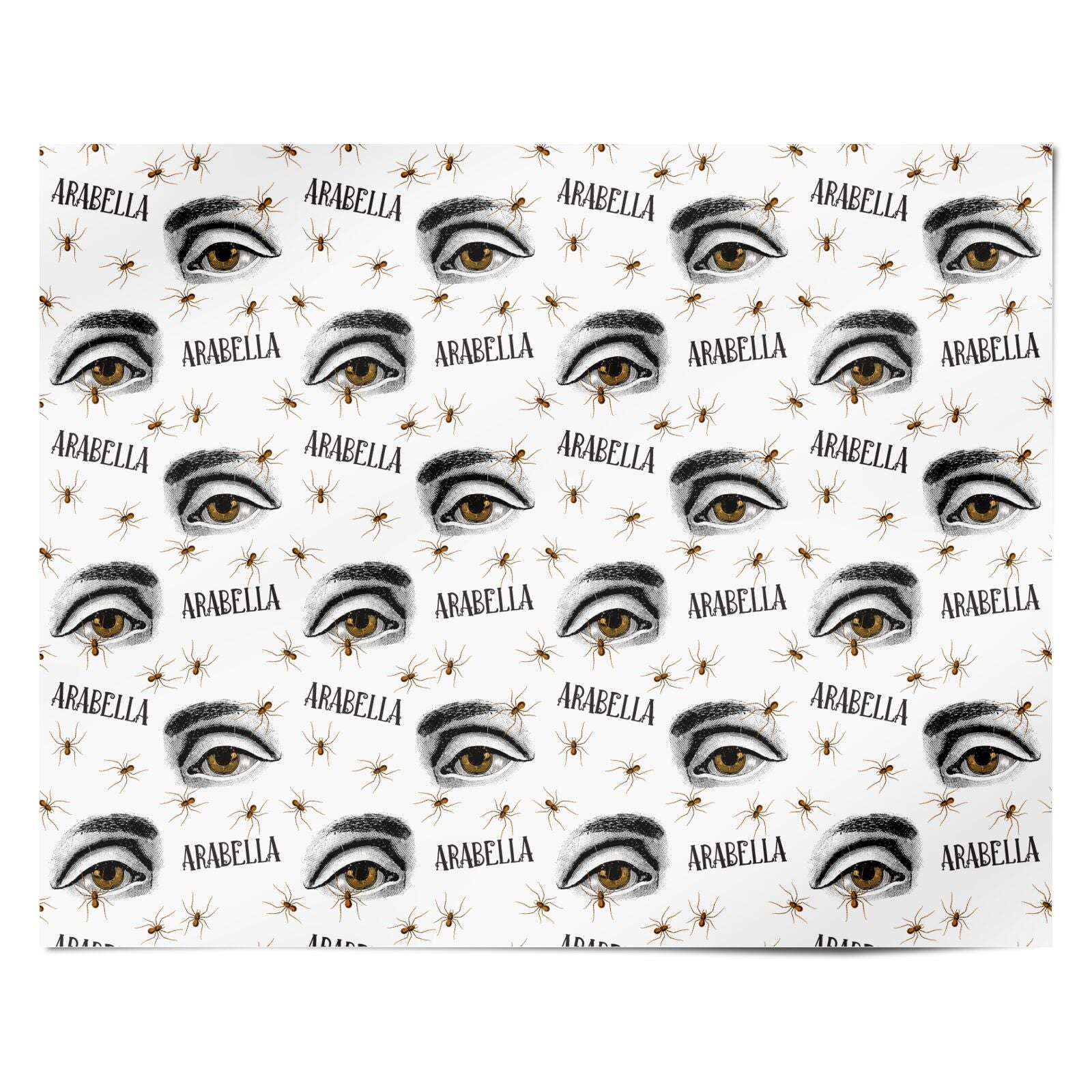 Personalised Vintage Halloween Eye Personalised Wrapping Paper Alternative