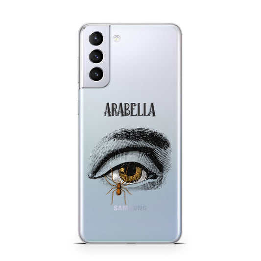 Personalised Vintage Halloween Eye Samsung S21 Plus Phone Case