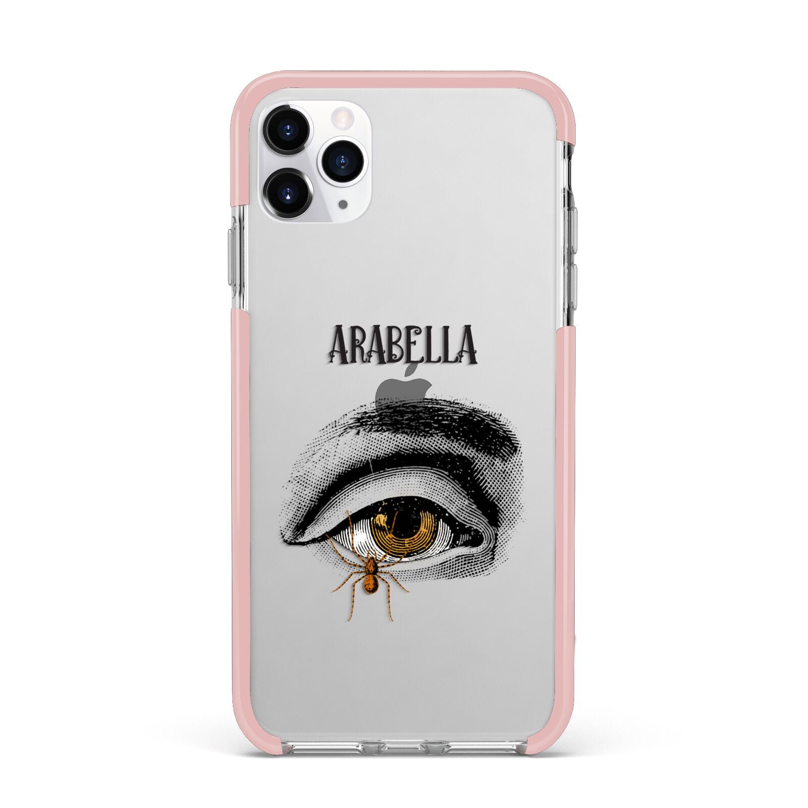 Personalised Vintage Halloween Eye iPhone 11 Pro Max Impact Pink Edge Case
