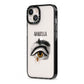 Personalised Vintage Halloween Eye iPhone 13 Black Impact Case Side Angle on Silver phone