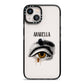 Personalised Vintage Halloween Eye iPhone 13 Black Impact Case on Silver phone