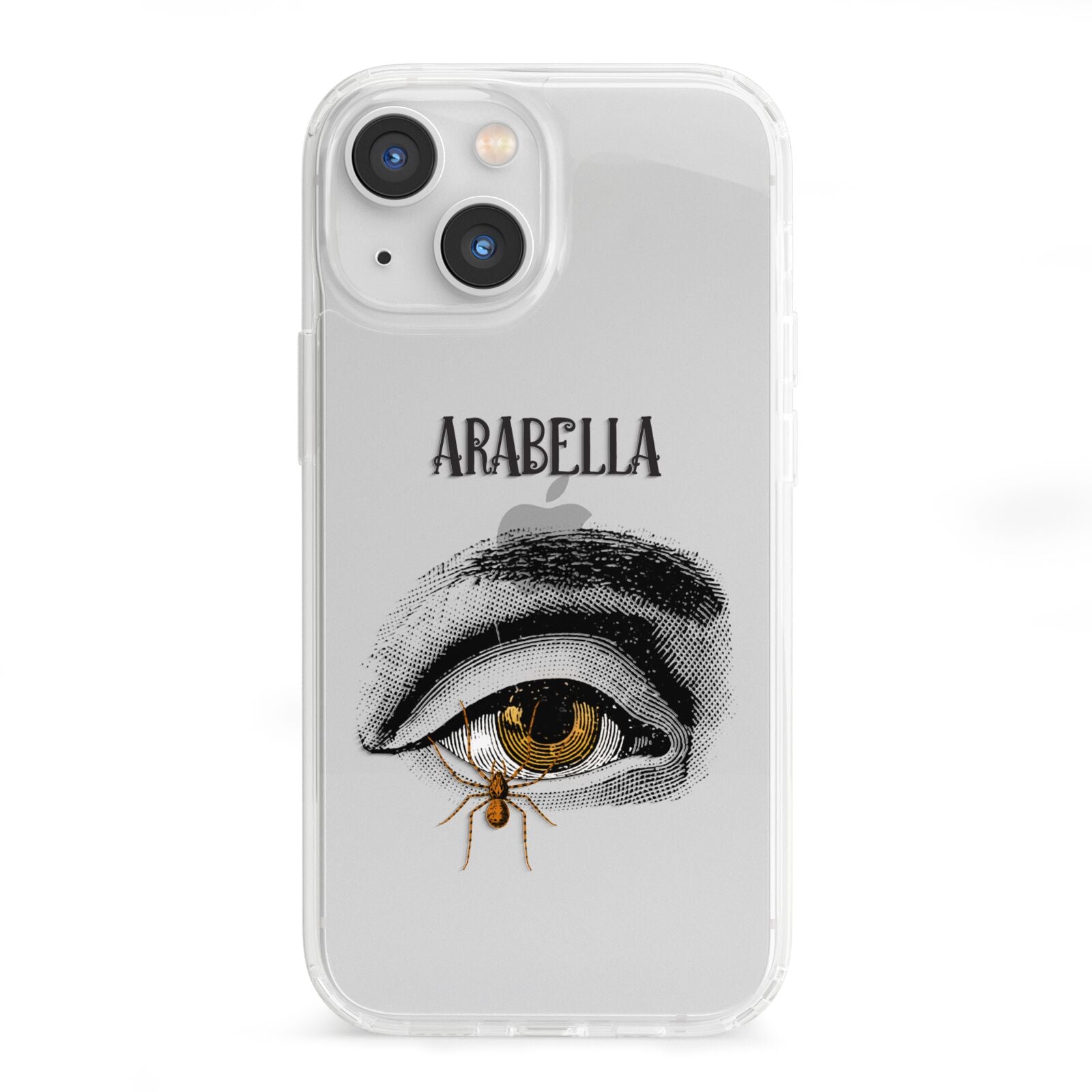 Personalised Vintage Halloween Eye iPhone 13 Mini Clear Bumper Case