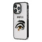 Personalised Vintage Halloween Eye iPhone 13 Pro Black Impact Case Side Angle on Silver phone