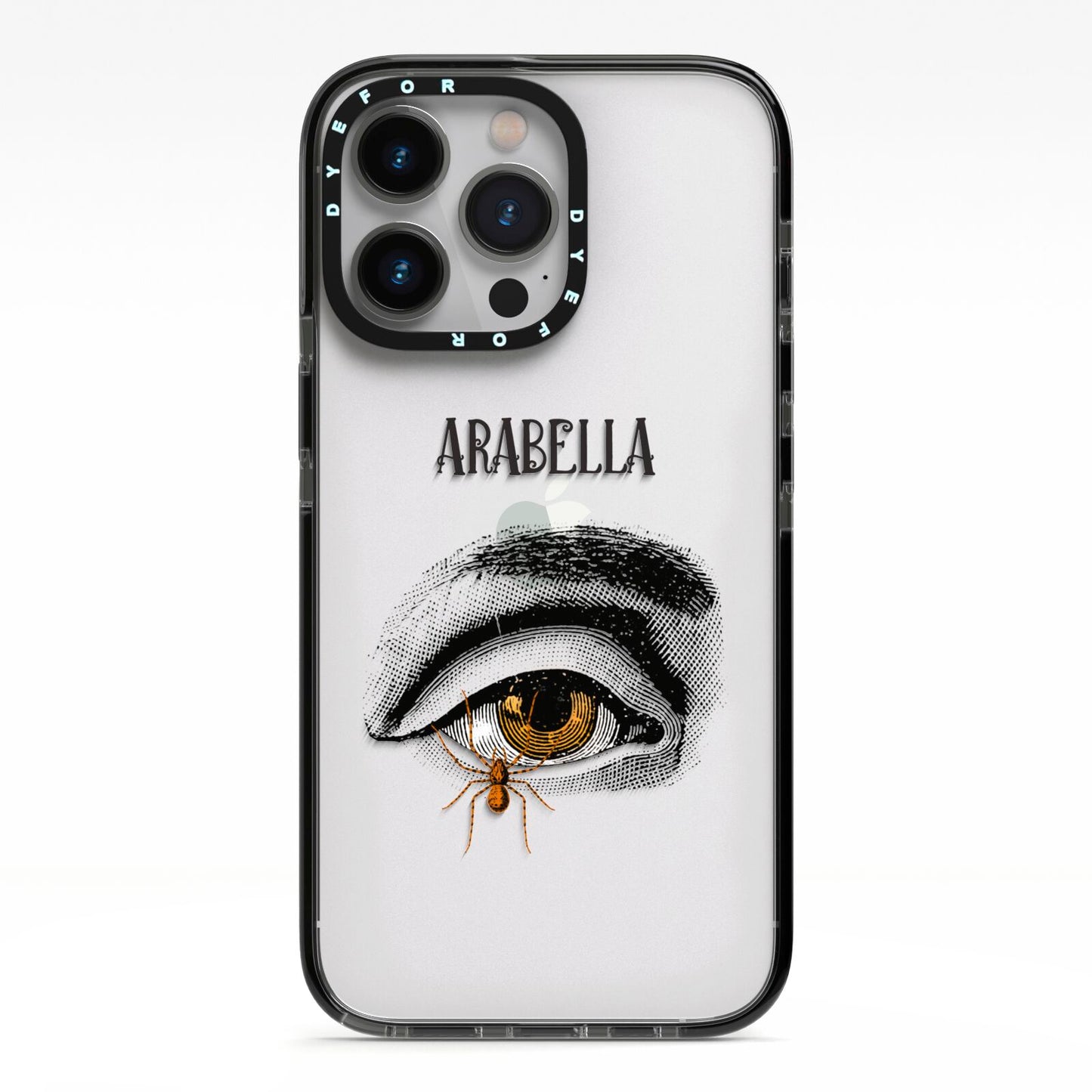 Personalised Vintage Halloween Eye iPhone 13 Pro Black Impact Case on Silver phone