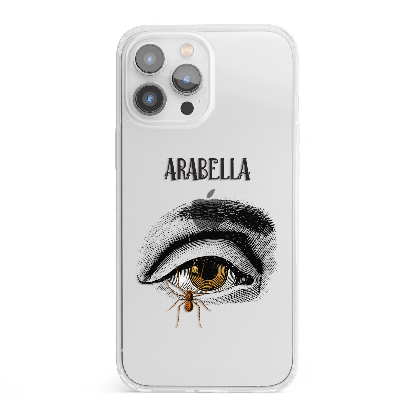 Personalised Vintage Halloween Eye iPhone 13 Pro Max Clear Bumper Case
