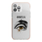 Personalised Vintage Halloween Eye iPhone 13 Pro Max TPU Impact Case with Pink Edges