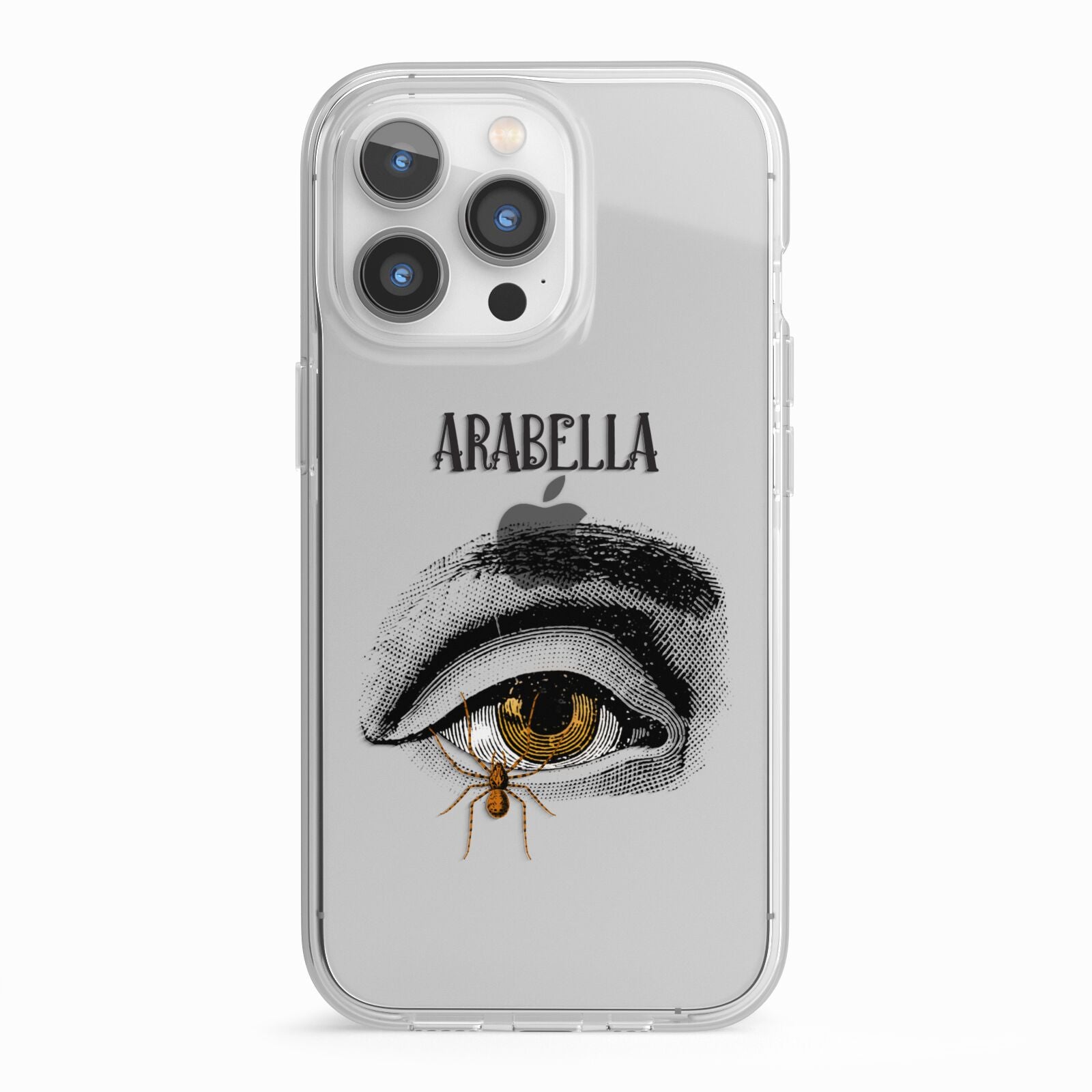 Personalised Vintage Halloween Eye iPhone 13 Pro TPU Impact Case with White Edges