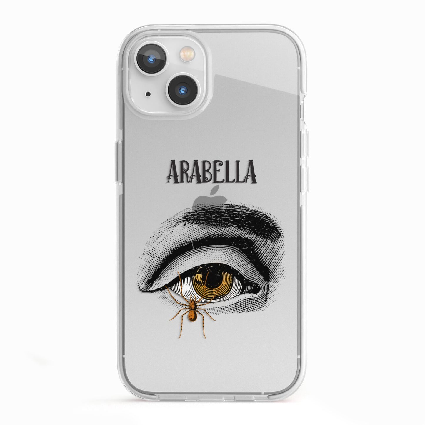 Personalised Vintage Halloween Eye iPhone 13 TPU Impact Case with White Edges