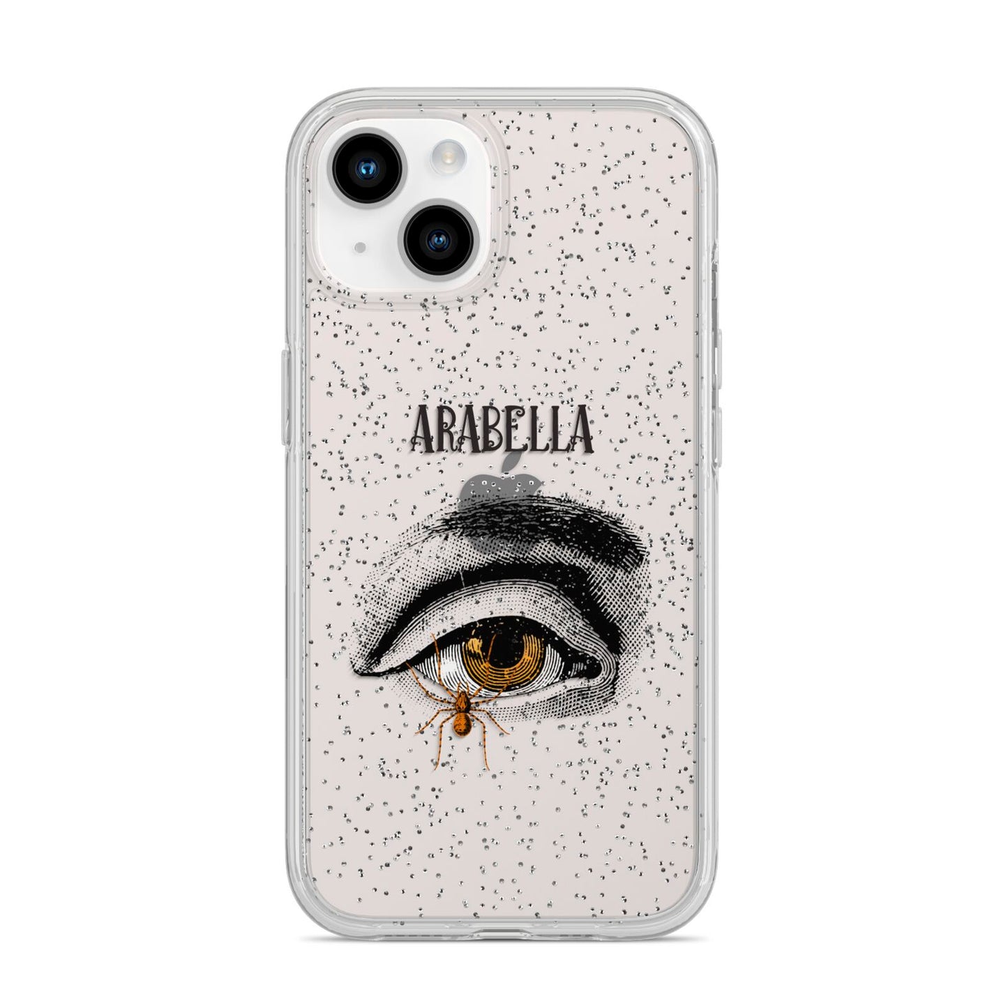 Personalised Vintage Halloween Eye iPhone 14 Glitter Tough Case Starlight