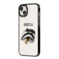Personalised Vintage Halloween Eye iPhone 14 Plus Black Impact Case Side Angle on Silver phone