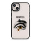 Personalised Vintage Halloween Eye iPhone 14 Plus Black Impact Case on Silver phone
