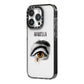 Personalised Vintage Halloween Eye iPhone 14 Pro Black Impact Case Side Angle on Silver phone