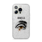 Personalised Vintage Halloween Eye iPhone 14 Pro Glitter Tough Case Silver
