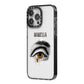 Personalised Vintage Halloween Eye iPhone 14 Pro Max Black Impact Case Side Angle on Silver phone