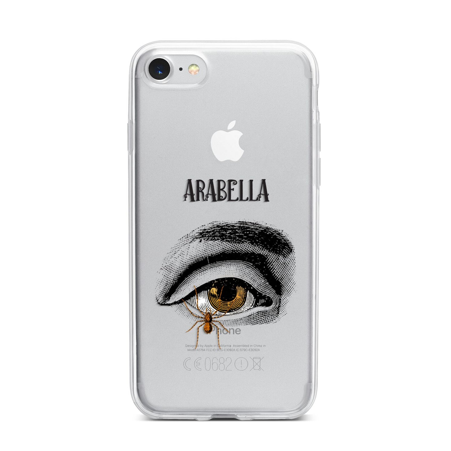 Personalised Vintage Halloween Eye iPhone 7 Bumper Case on Silver iPhone