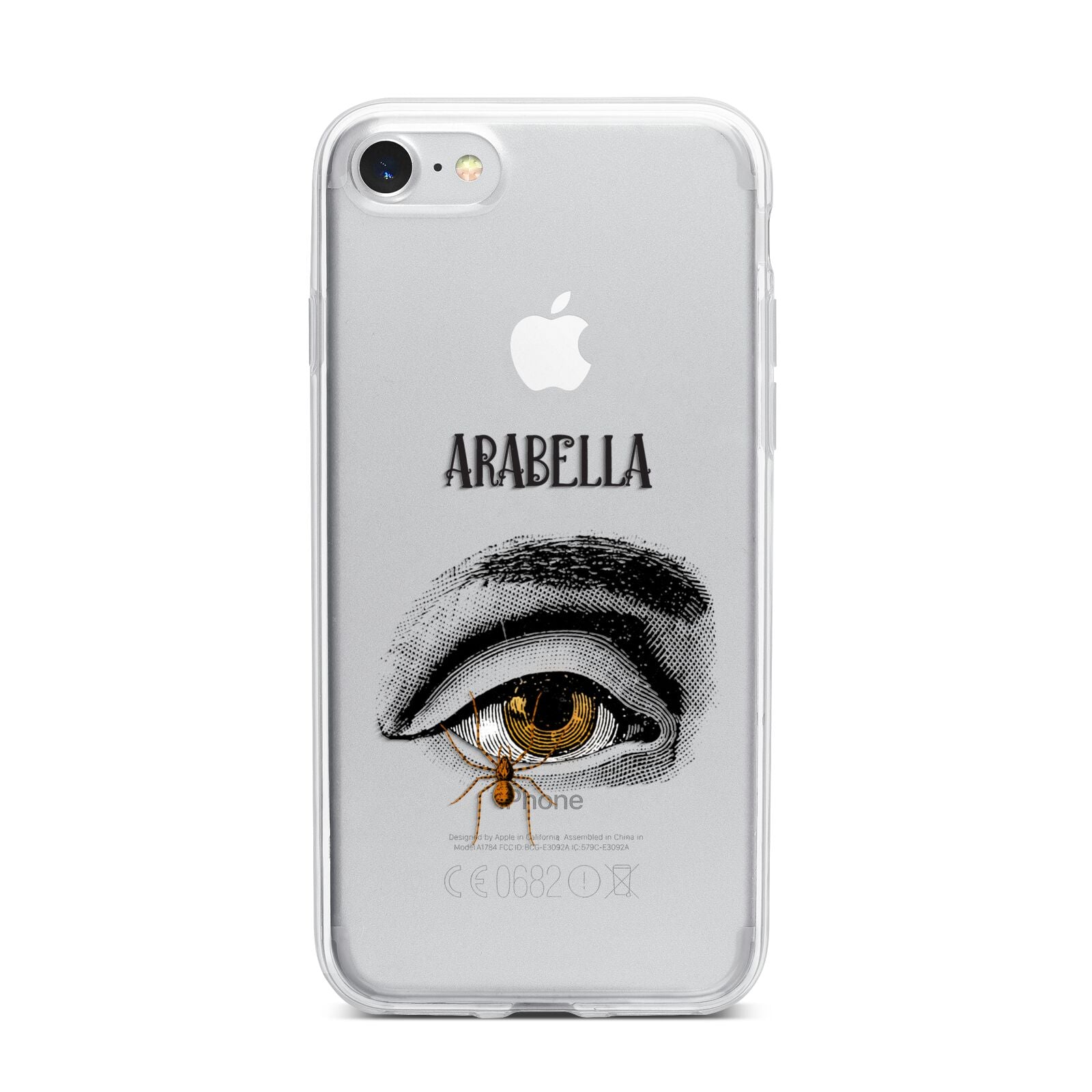 Personalised Vintage Halloween Eye iPhone 7 Bumper Case on Silver iPhone