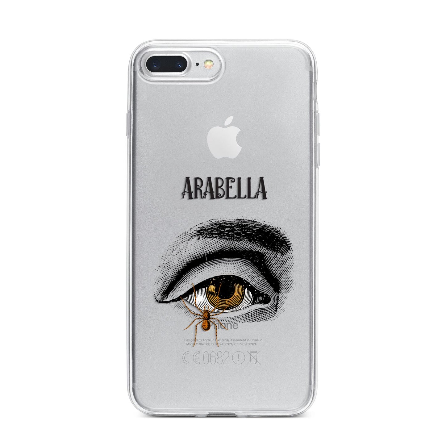 Personalised Vintage Halloween Eye iPhone 7 Plus Bumper Case on Silver iPhone