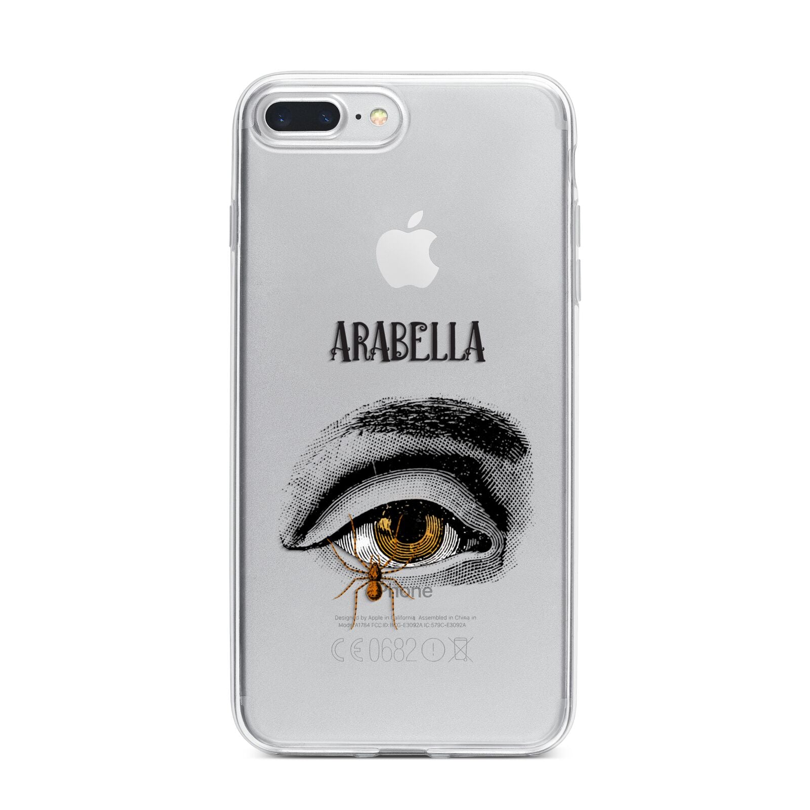 Personalised Vintage Halloween Eye iPhone 7 Plus Bumper Case on Silver iPhone