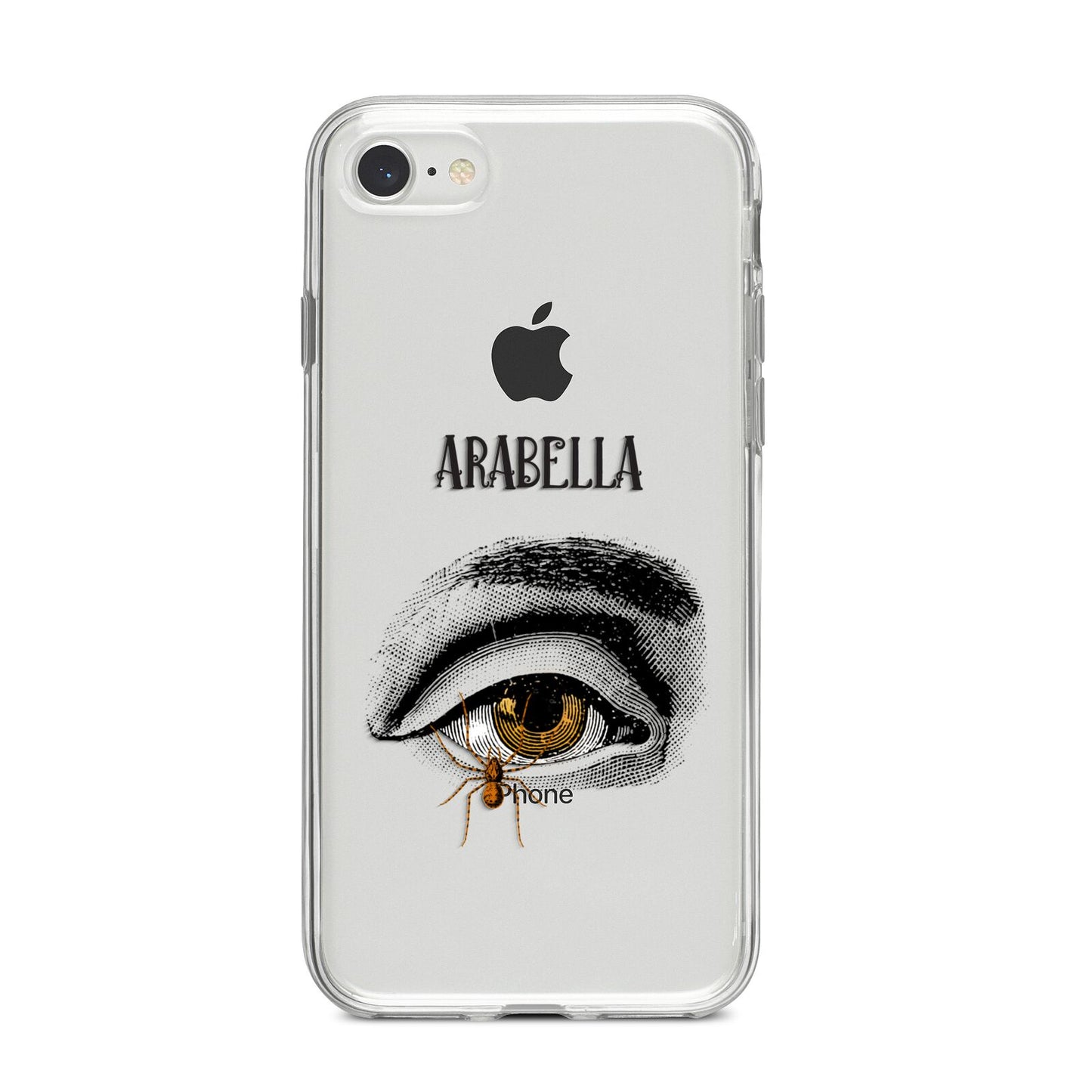 Personalised Vintage Halloween Eye iPhone 8 Bumper Case on Silver iPhone