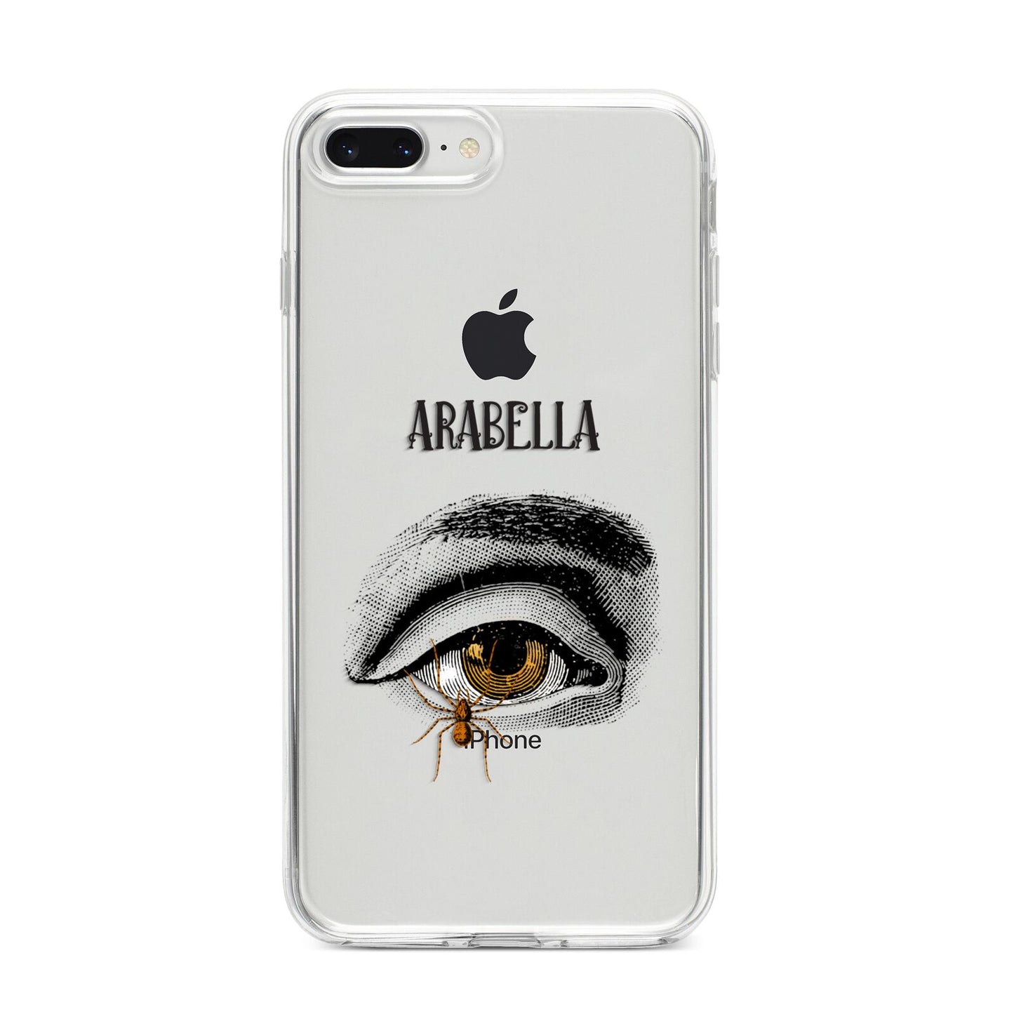Personalised Vintage Halloween Eye iPhone 8 Plus Bumper Case on Silver iPhone