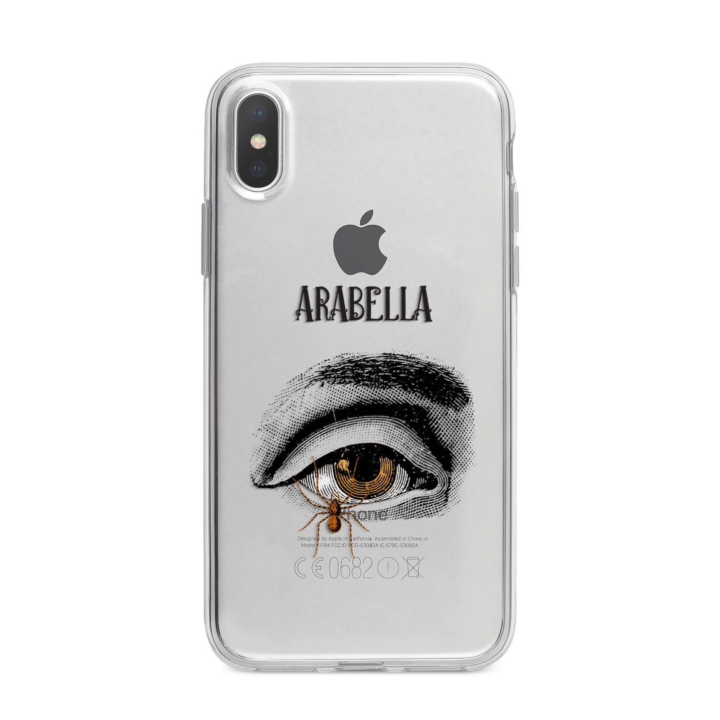 Personalised Vintage Halloween Eye iPhone X Bumper Case on Silver iPhone Alternative Image 1