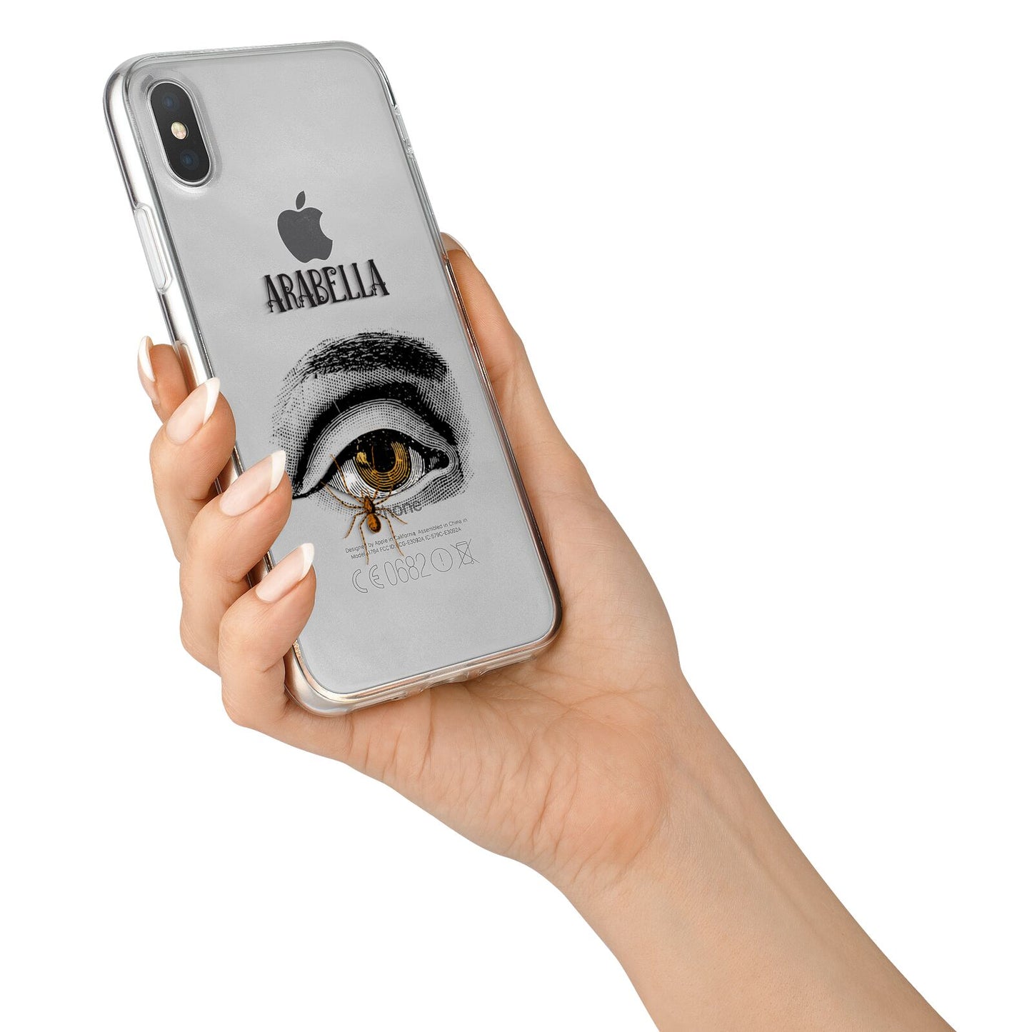Personalised Vintage Halloween Eye iPhone X Bumper Case on Silver iPhone Alternative Image 2
