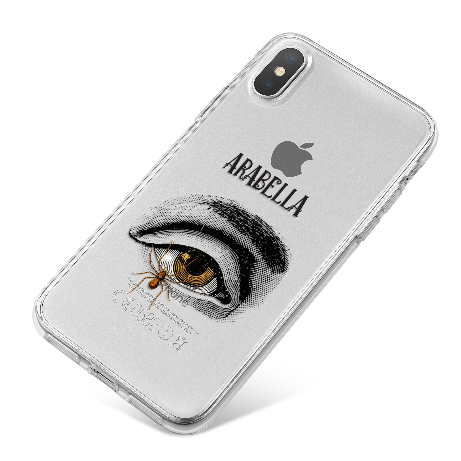 Personalised Vintage Halloween Eye iPhone X Bumper Case on Silver iPhone