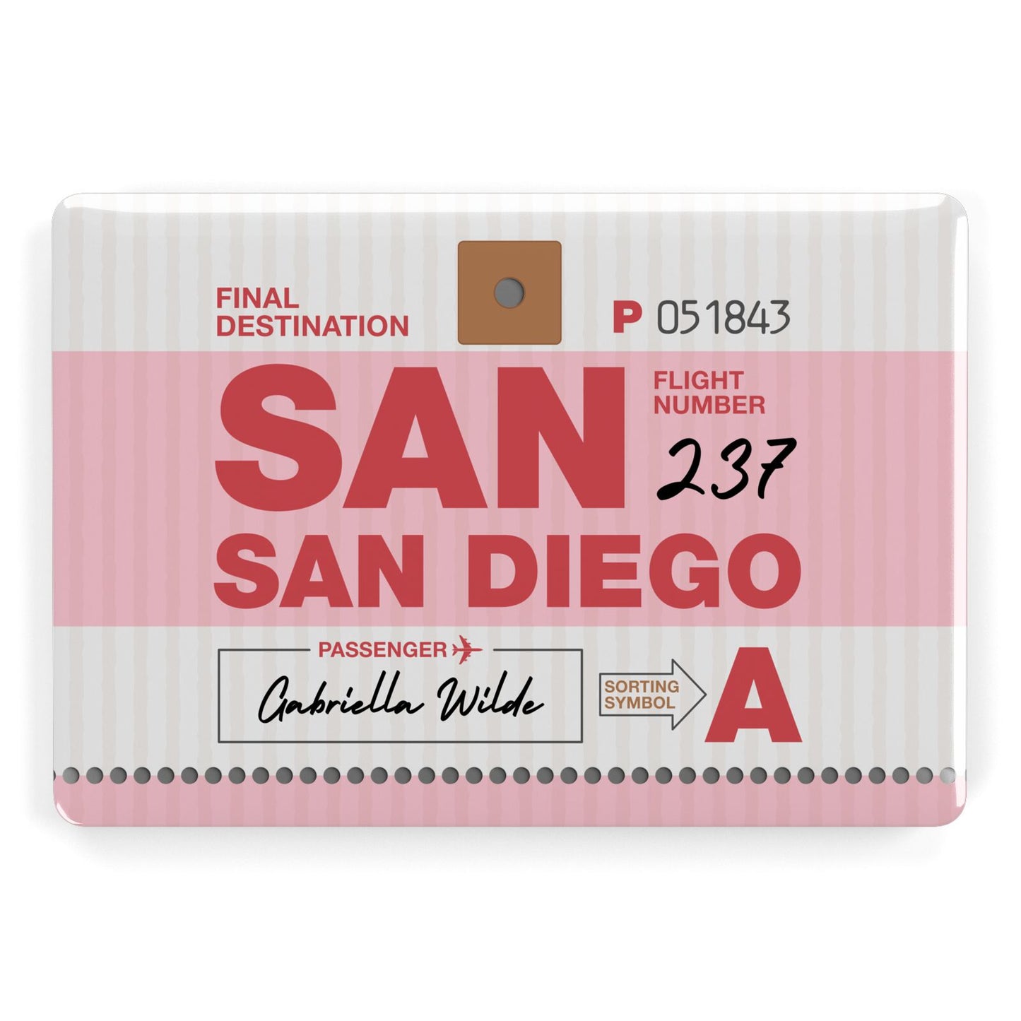 Personalised Vintage Luggage Tag Apple MacBook Case