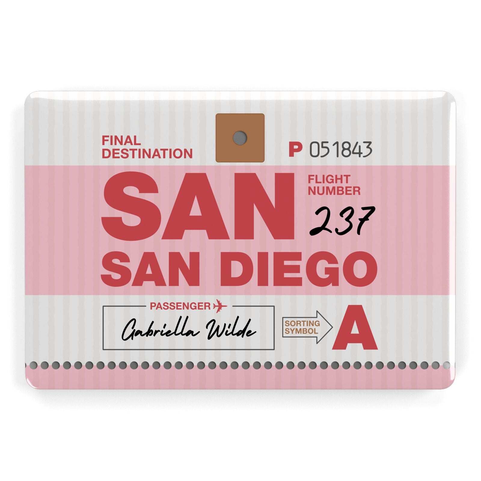 Personalised Vintage Luggage Tag Apple MacBook Case