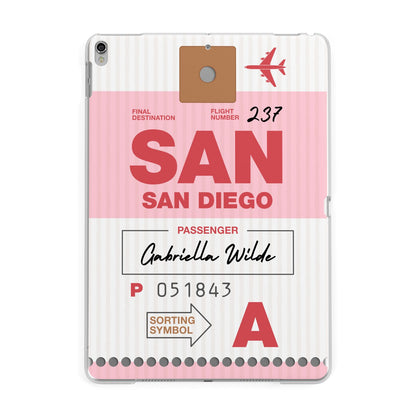 Personalised Vintage Luggage Tag Apple iPad Silver Case