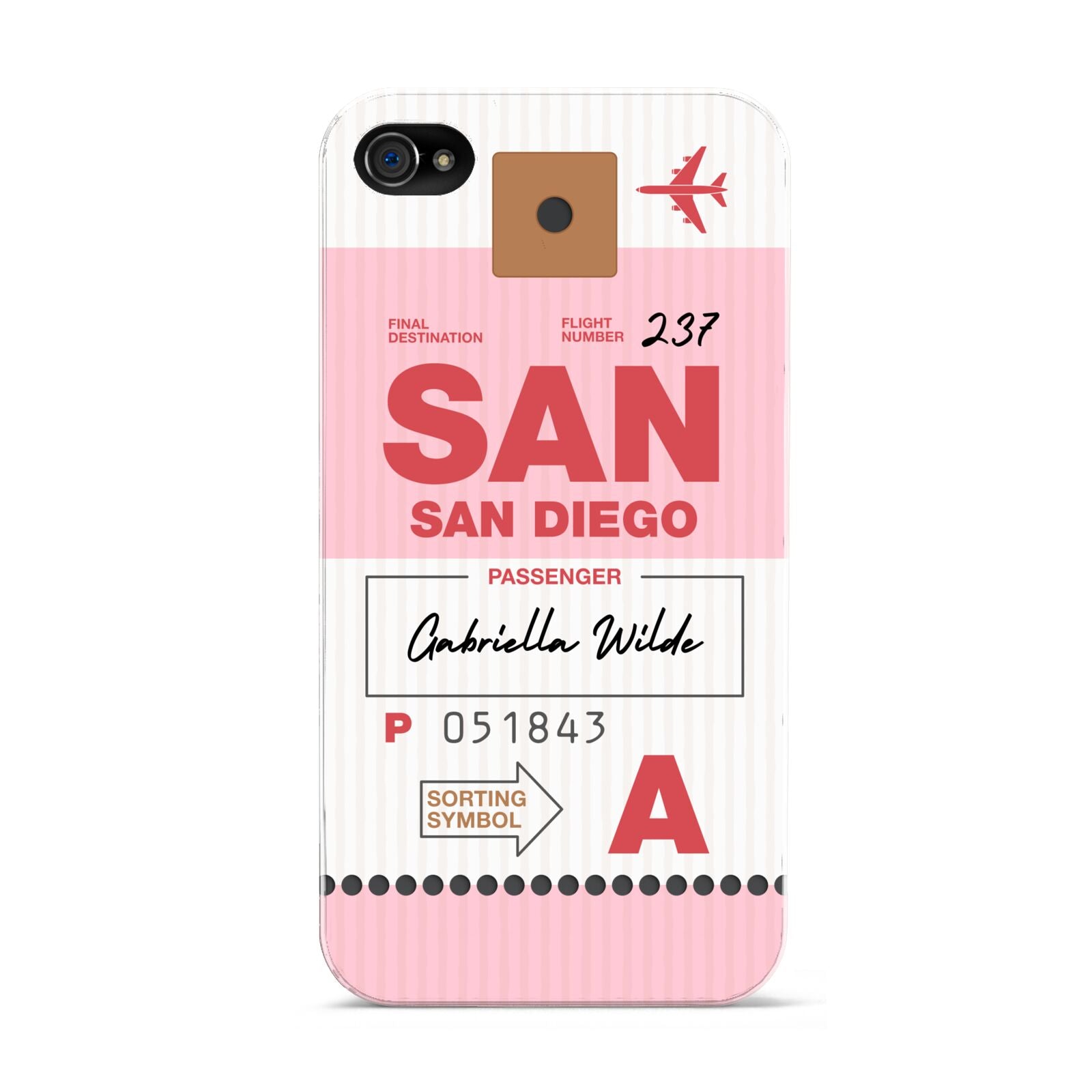 Personalised Vintage Luggage Tag Apple iPhone 4s Case