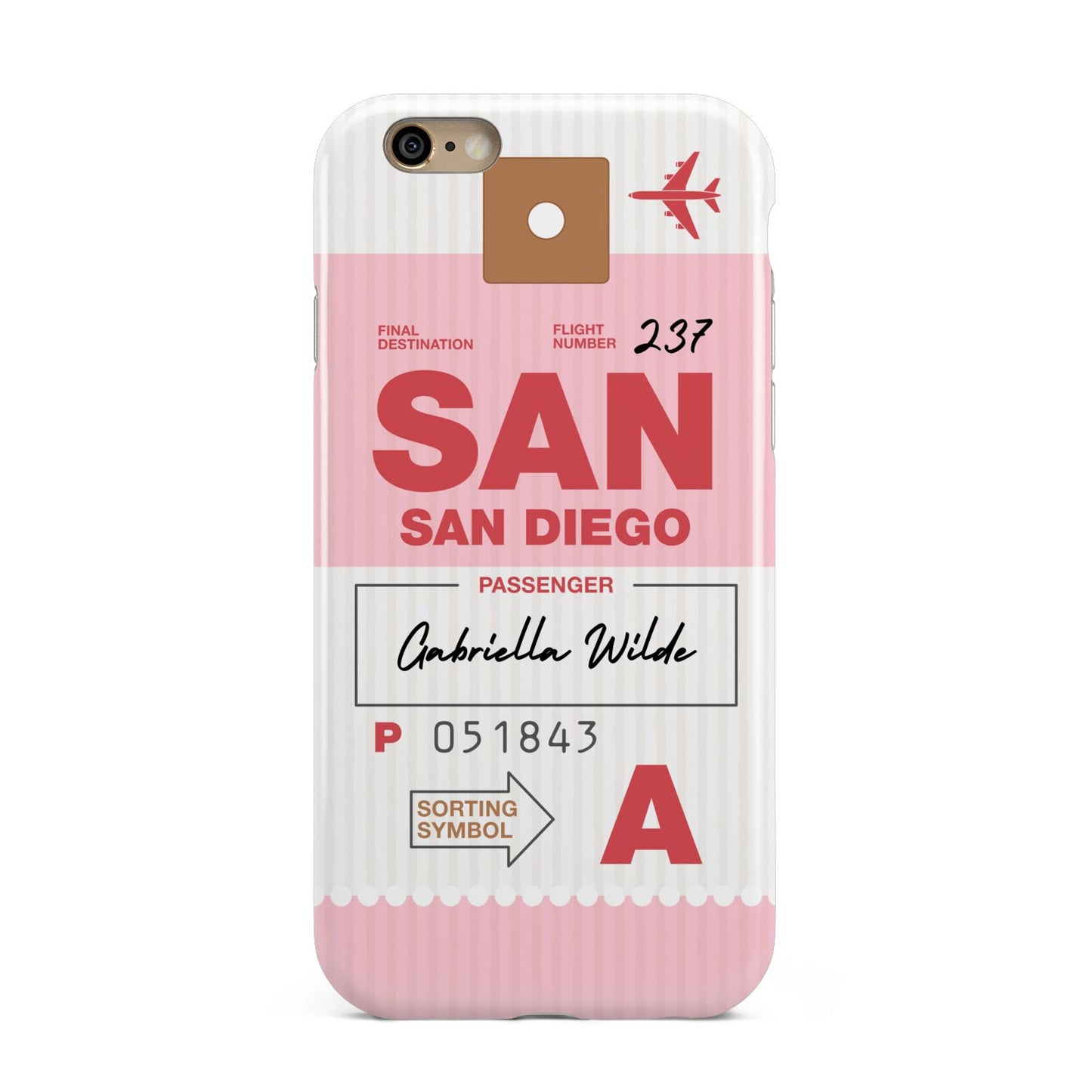 Personalised Vintage Luggage Tag Apple iPhone 6 3D Tough Case